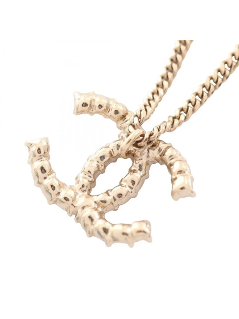 Chanel Necklace CC Logo Silver Pearl